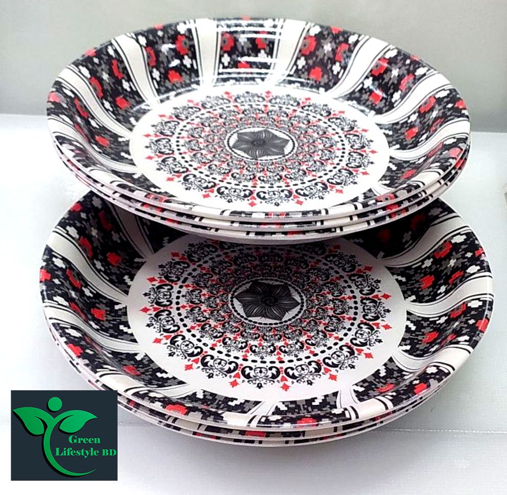6 Inch 6-Piece Multi Design Print Melamine Mini Plate Set- Add A Touch Of Style To Your Dining Experience With These Elegant Mini Plates. 