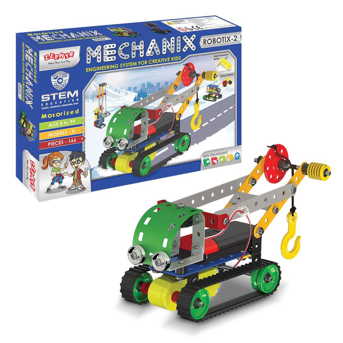 Zephyr Robotix 2 Motorized Educational Toy Building Blocks Construction Set, for Boys and Girls-01063. 