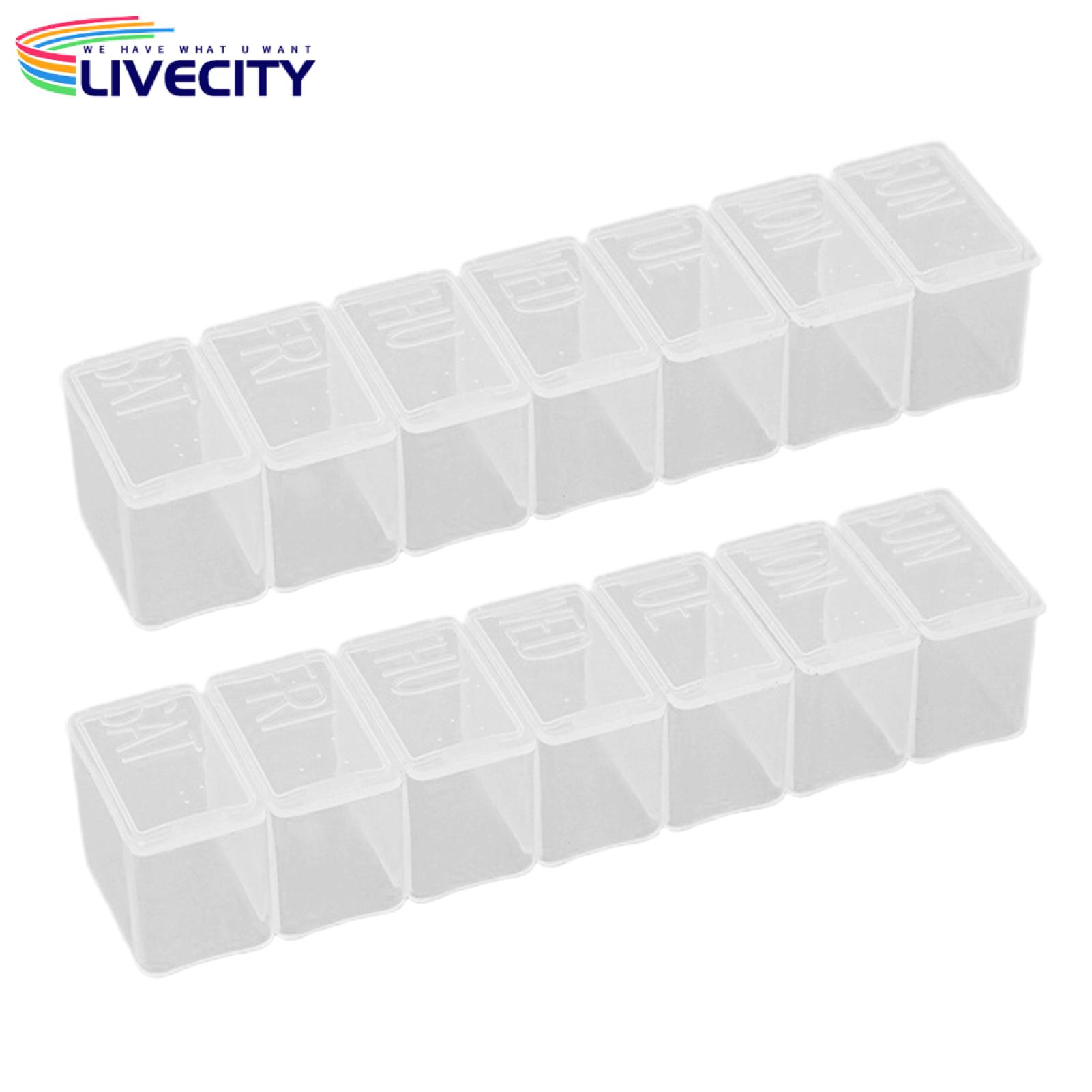 Pill Boxes 7 Compartments Pill Jewelry Containers