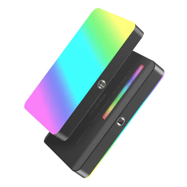 Ulanzi VL120 RGB Mini LED Video Light 2500K-9000K Photography Fill-in Light Dimmable CRI95+ 20 Lighting Effects Built-in Recharge-able Ba-tte-ry with Silicon Diffuser Cold Shoe Mount Adapter for Vlog Live Broadcast Portraits Weddings Photography. 