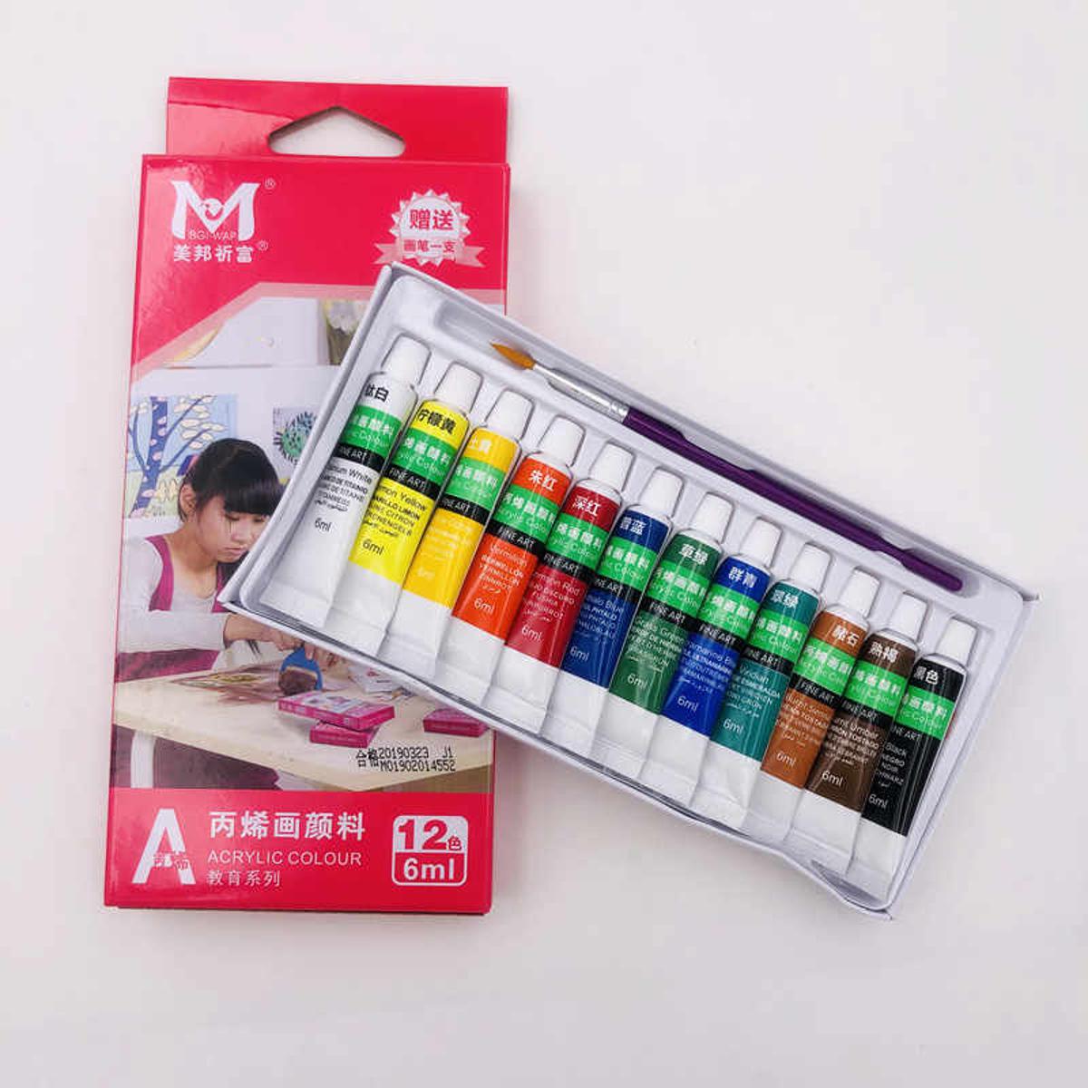 এক্রাইলিক রঙ 6ml , 12 টিউব/রঙ - colour