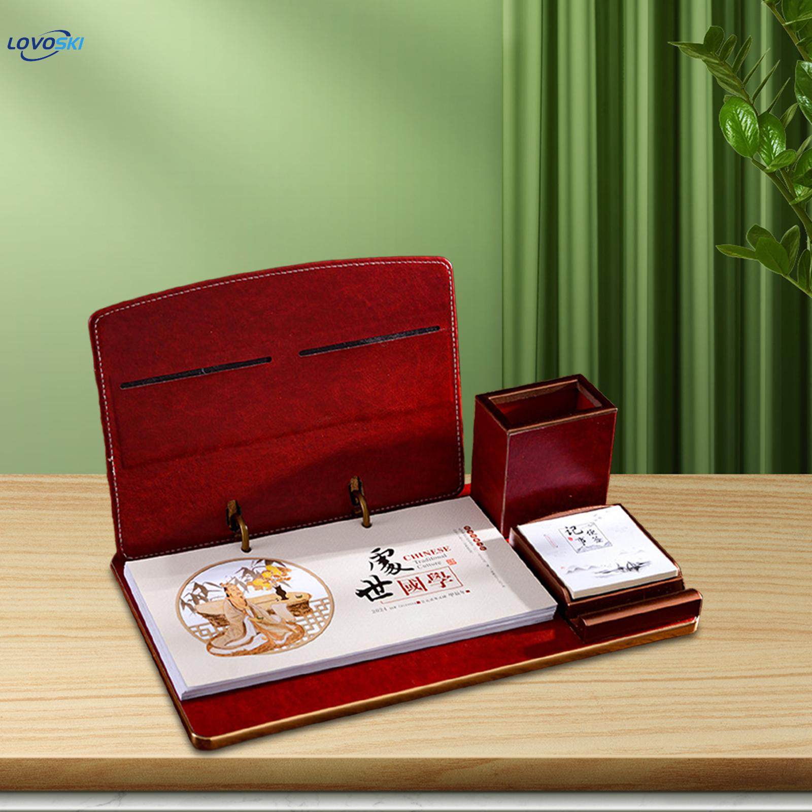 2024 Desk Calendar with Pen Holder Notepad Flip Calendar Desktop Calendar with Holder. 
