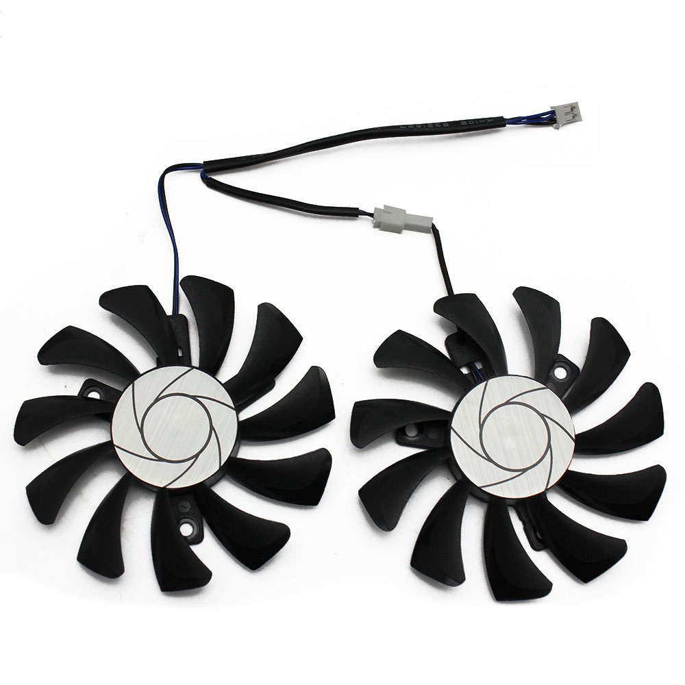HA8010H12F-Z 75MM 2Pin GTX1050Ti GPU Cooler DUAL Fan for MSI Geforce GTX 1050Ti GTX-1050-Ti-4GT-OC(2Pcs). 