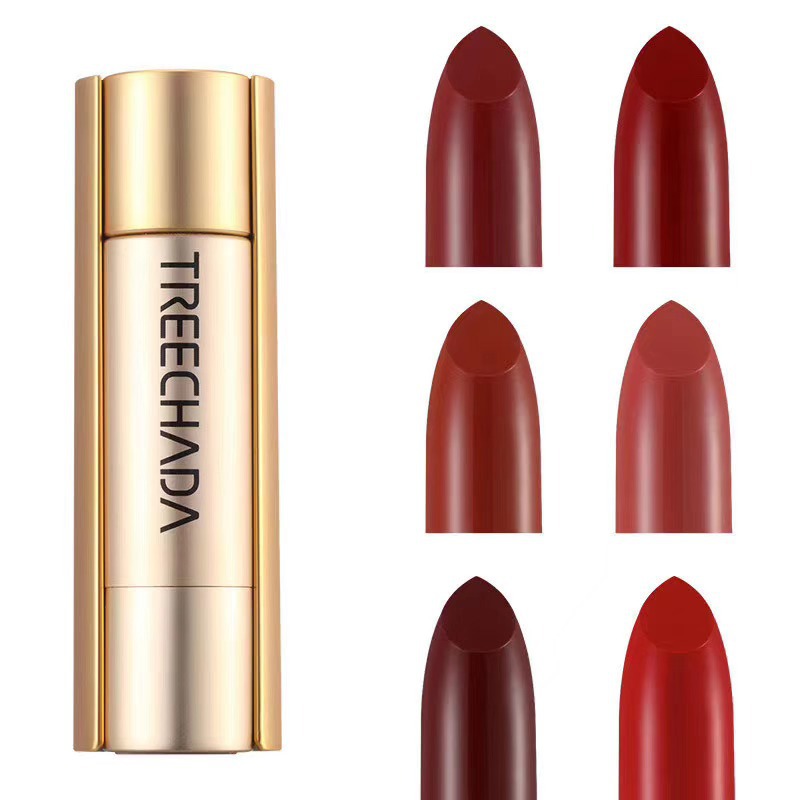 General Trade Thailand TREECHADA Small Gold Bar Lipstick Magic Mirror Matte Long-lasting non-fading