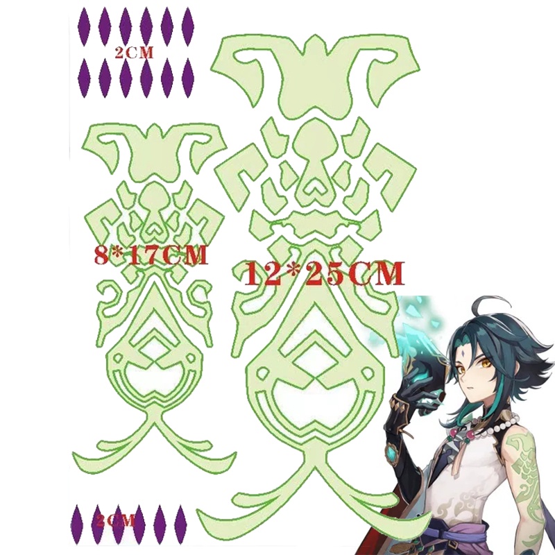 Game Genshin Impact Tattoo Stickers Xiao Albedo Barbatos Yoimiya Sticker Halloween Party Cosplay Accessory Gifts. 
