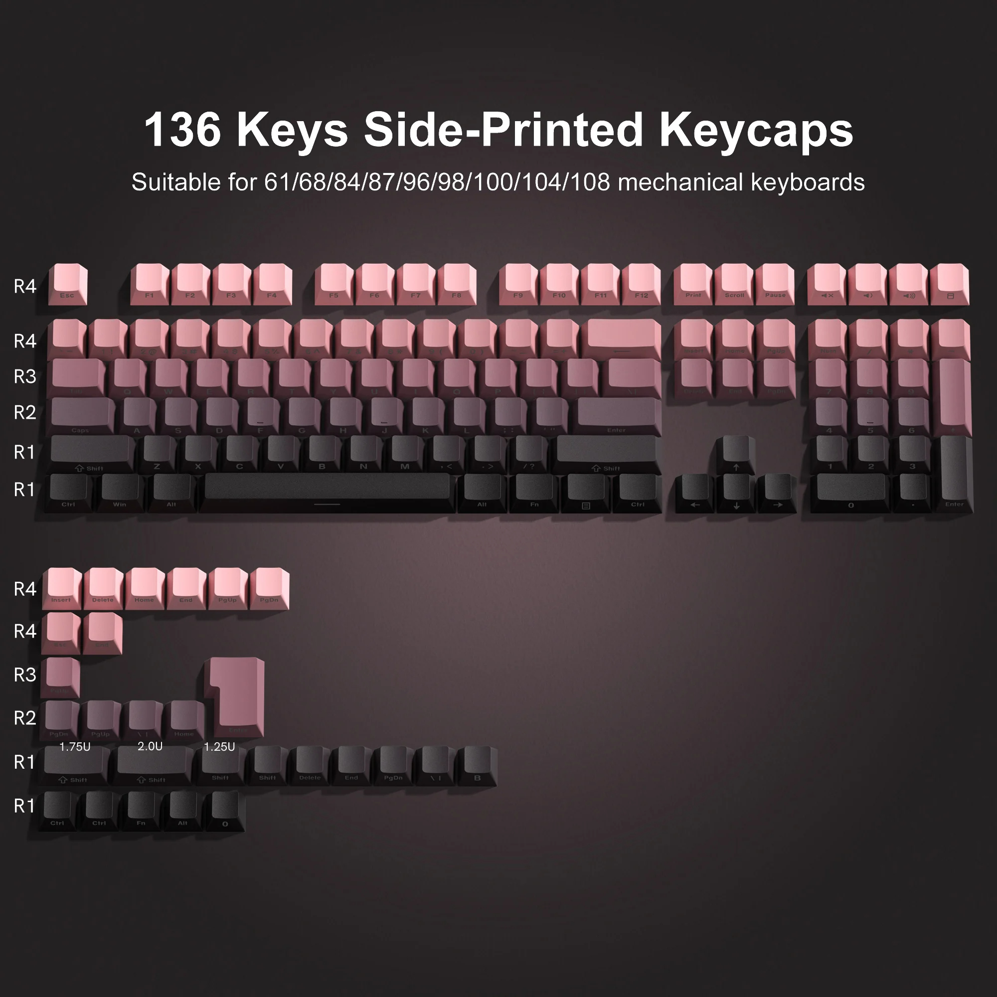 NPKC Gradient PBT Doubleshot Side-Lit Keycap Set | Mechanical Keyboards | Keycaps | PBT Keycaps