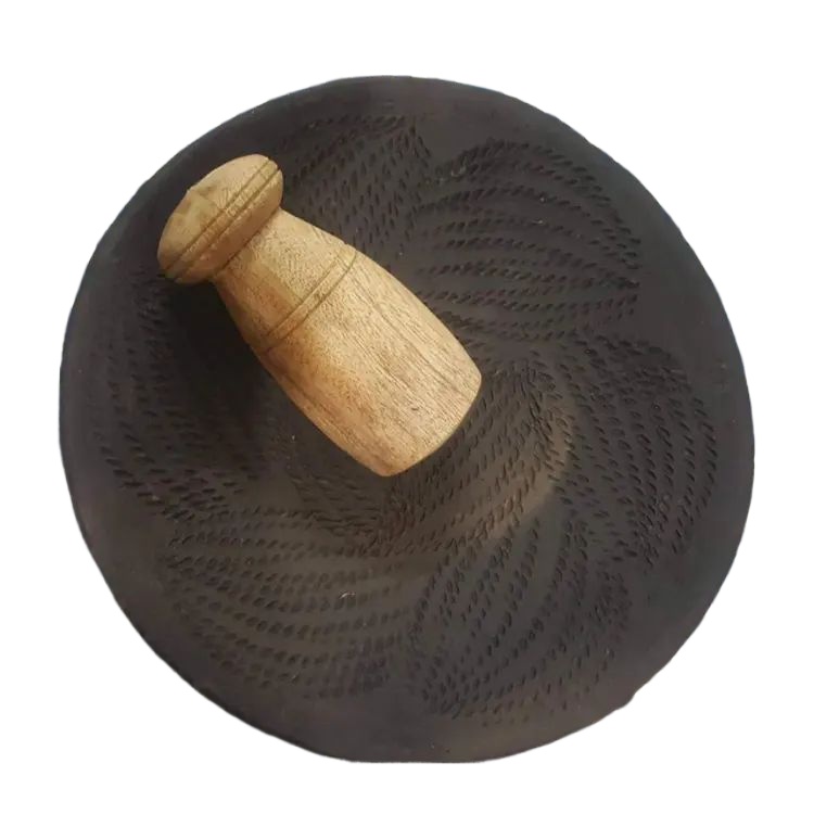 Vorta Making Batna Made By Pure Clay And Wood Smart Kitchen Tools 1 Plate And 1 Wood Handle - Experience Smart Cooking With Vorta Making Batna