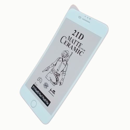 [White Border] Matte Ceramic Film Screen Protector I iPHONE 6 PLUS / iPHONE 6s PLUS I Unbreakable Flexible Ceramic Matte Finishing Display Protector (Not a GLASS)