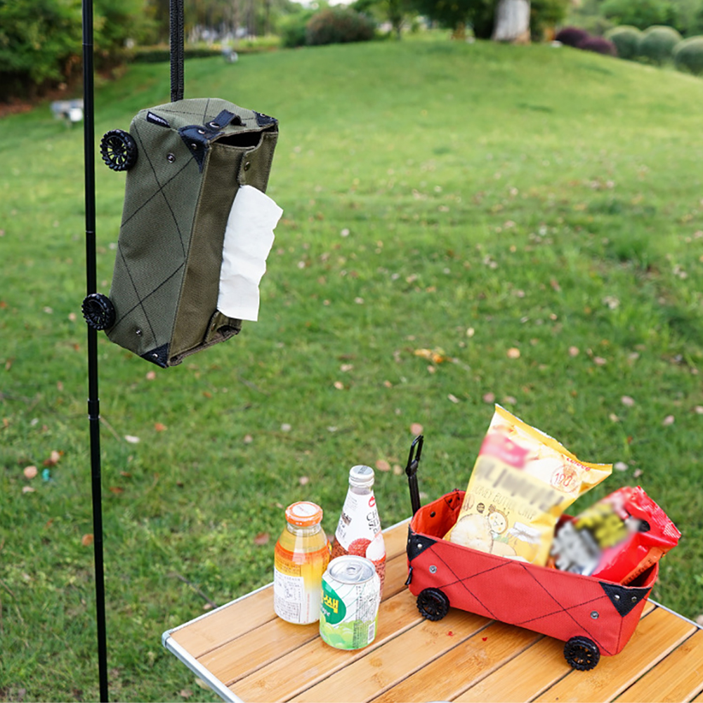 GC Collapsible Utility Cart, Foldable Wagon Cart With Wheels, Multi-Purpose DIY Car Tissue Box, Outdoor Utility Wagon For Garden Picnic BBQ Party. 