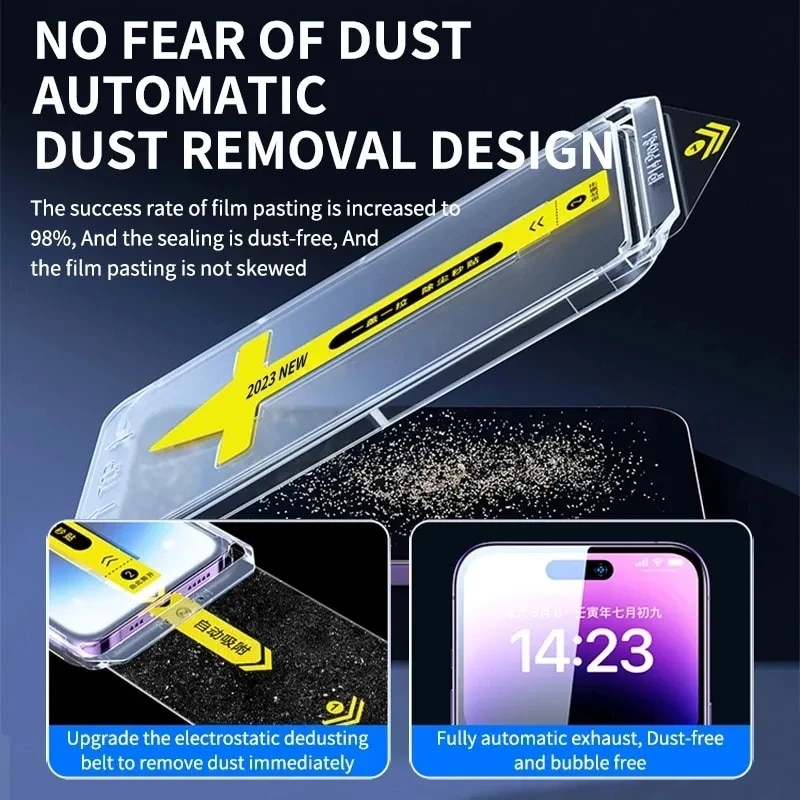 2PC 8K Oleophobic Coating Dust free Installation Privacy Screen Protector For iPhone 15 14 13 12 11 Pro Max Mini XS MAX X Glass. 