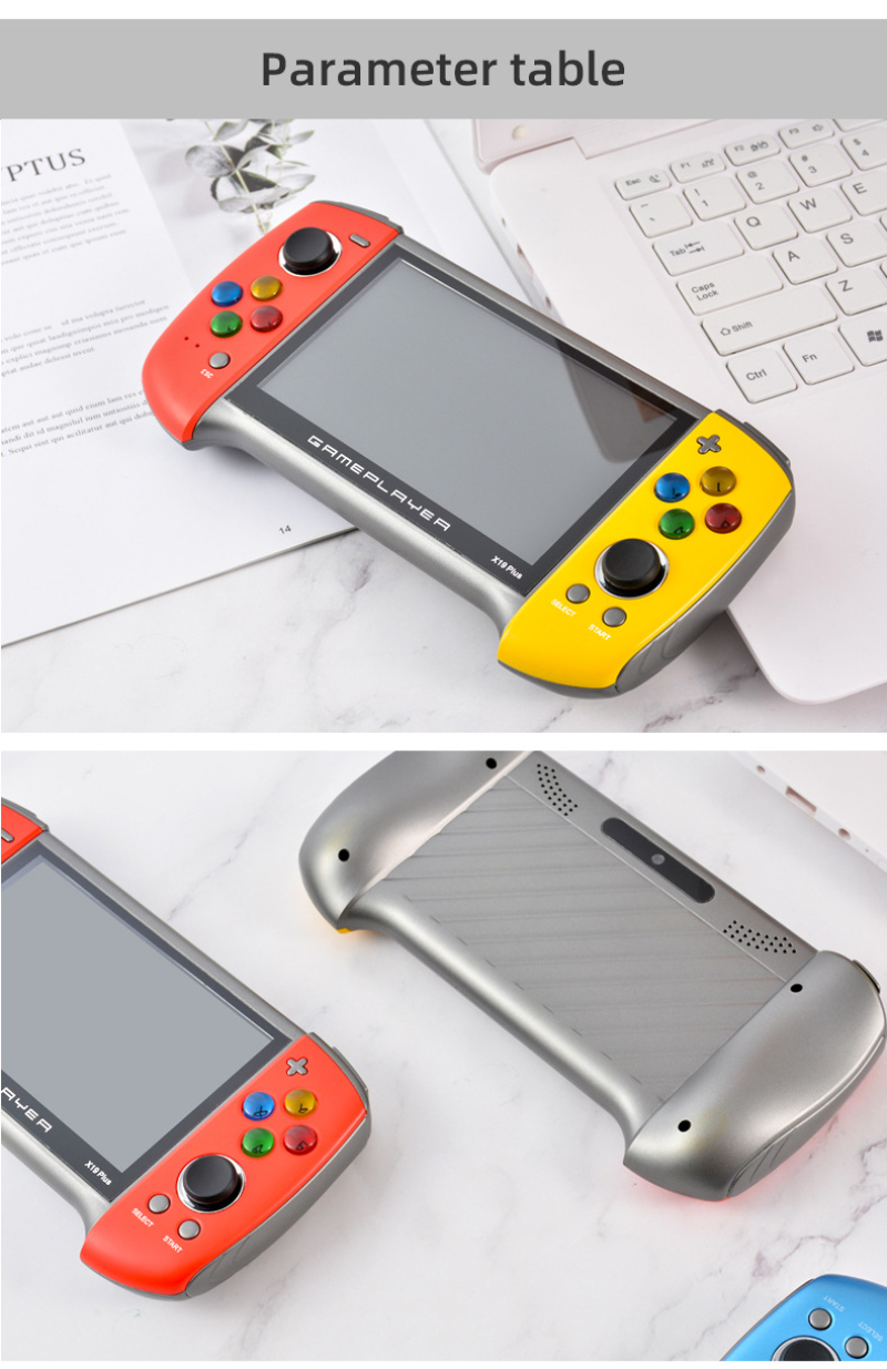 【Vwinget】 Gamepad X19 Plus Handheld Retro Game Console 5.1-inch Large Screen Supports for PS1 GBC MD Nostalgic GBA Game Console. 