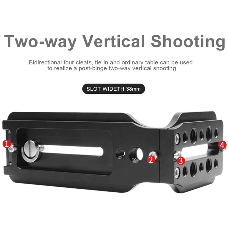 DSLR Camera L Bracket Quick Release Plate Vertical Universal L Bracket with 1/4 Inch Screw Arca Swiss for DSLR Camera. 