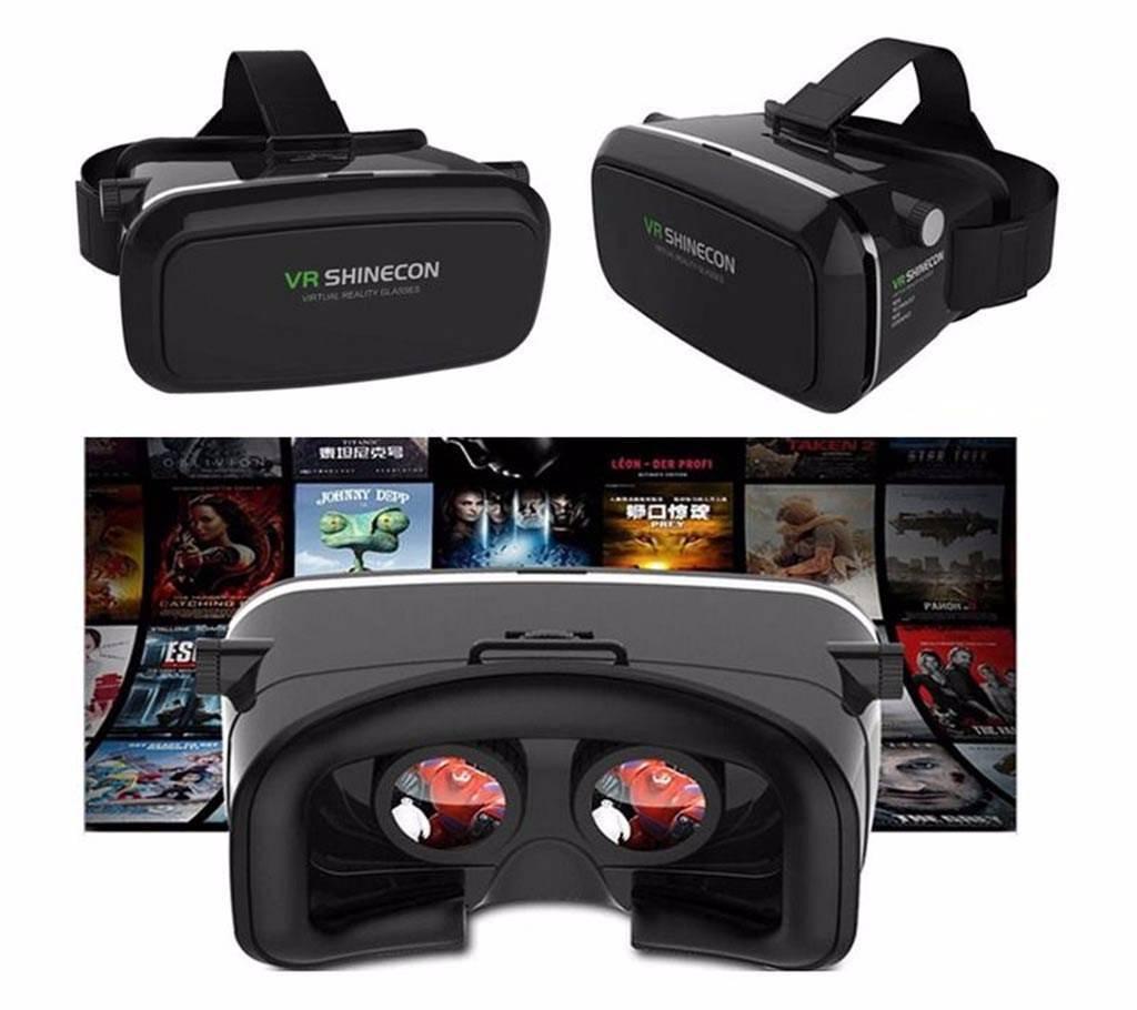 VR Box 3D Headset + Virtual Bluetooth Controller - Black & White. 