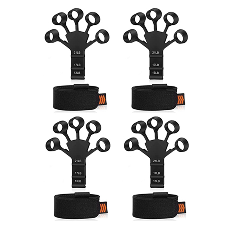 4-Pack Finger Extensor Adjustable Silicone Hand Trainer Five Finger Exerciser for Improving Finger Function and Movement