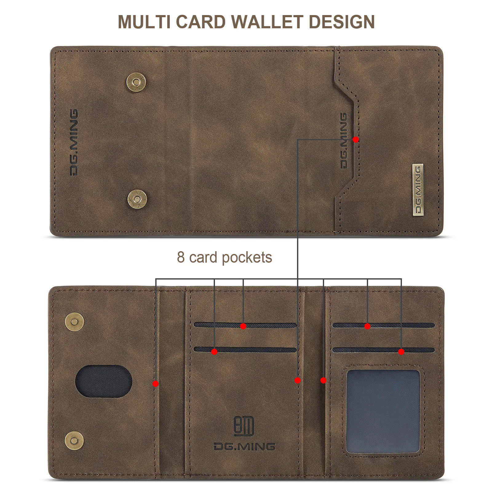 2 in 1 Detachable Back Cover For iPhone 15 14 13 12 11 Pro Max Mini X XS 7 8 Plus Wallet Case with Card Holder Leather Pocket PCardiaCP. 