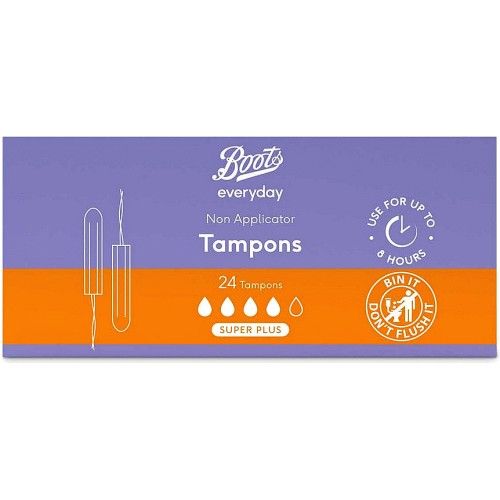 Boots Non Applicator Super Plus Tampons 24p UK. 