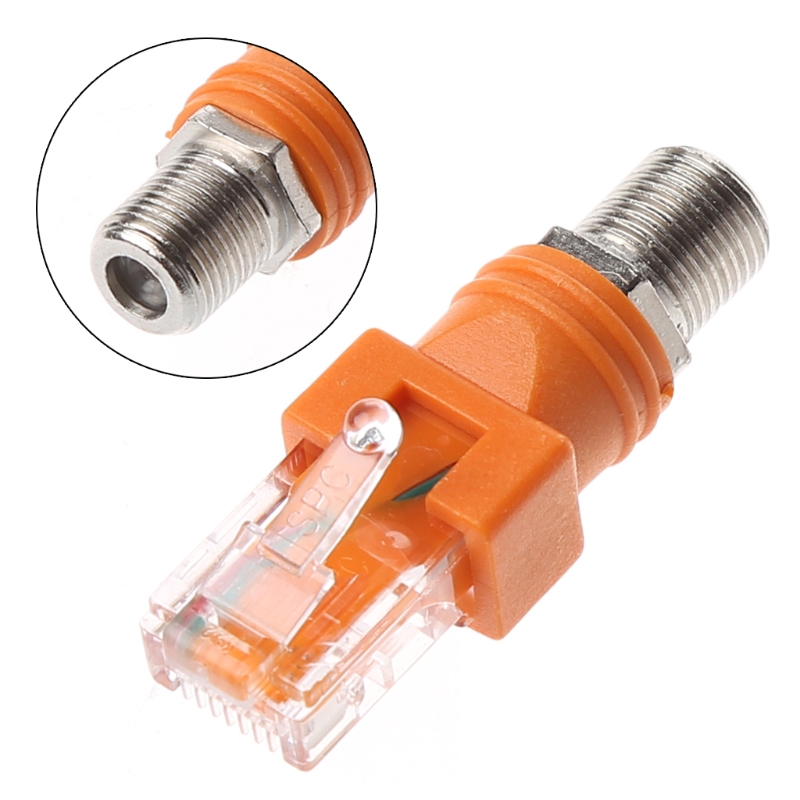 Coaxial To Ethernet Adapter Coax Rf F Female To Rj45 Male Converter For Tester. 