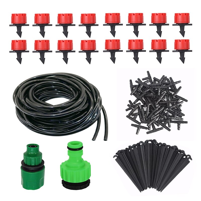 5M-25M Greenhouse Drip Irrigation System 4/7'' Hose Automatic Drip Irrigation Watering Kits Adjustable Dripper Garden Hose. 