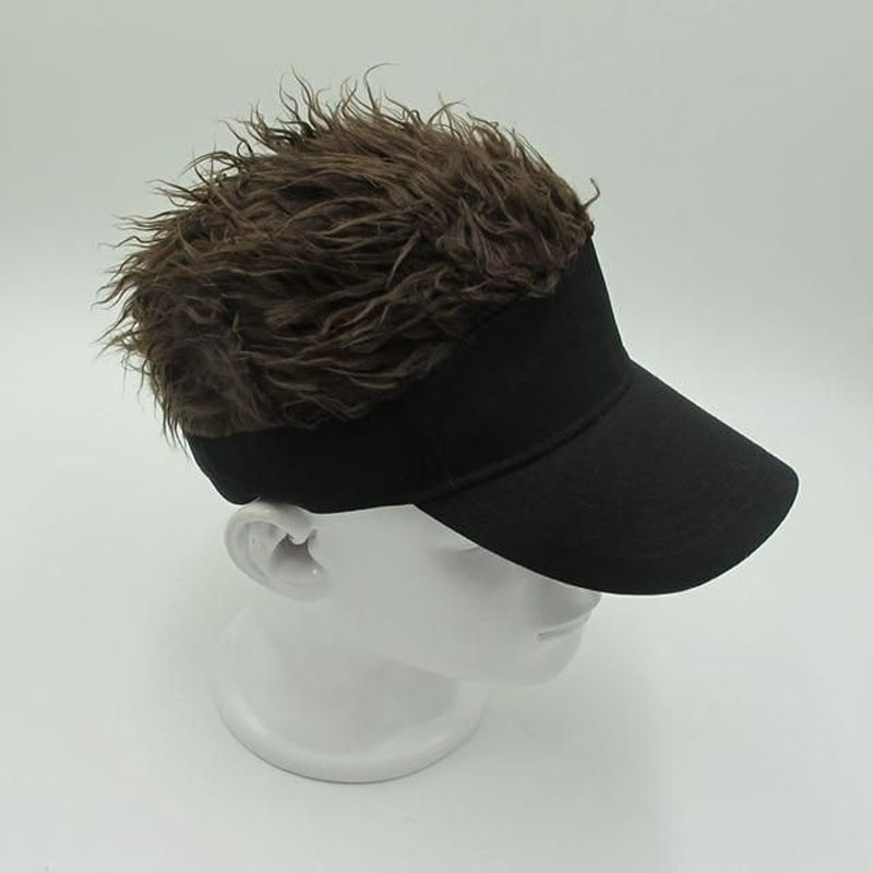 Visor Cap Fake Hair Wig Novelty Gift 