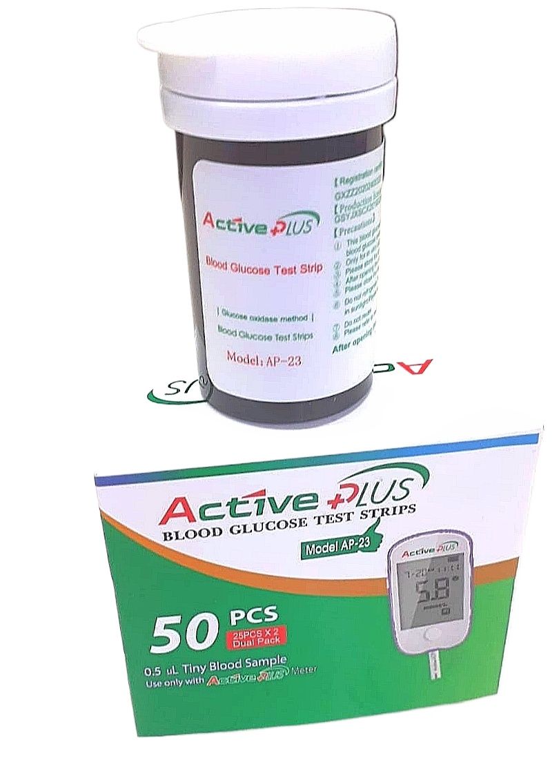 Active Plus Blood Glucose Test Strips 25pcs/50pcs Model- AP-23