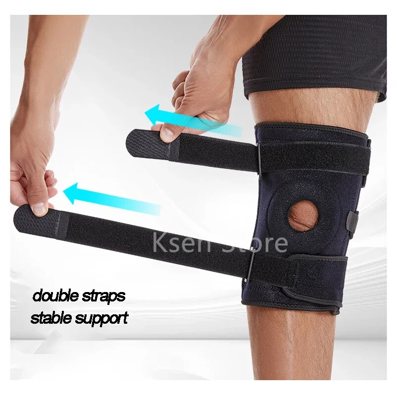 XL-6XL Double Straps Knee Brace with Rubber Washer Spring Support Plus Size, Oversized Meniscus Tear Joint Pain Injury Recovery. 