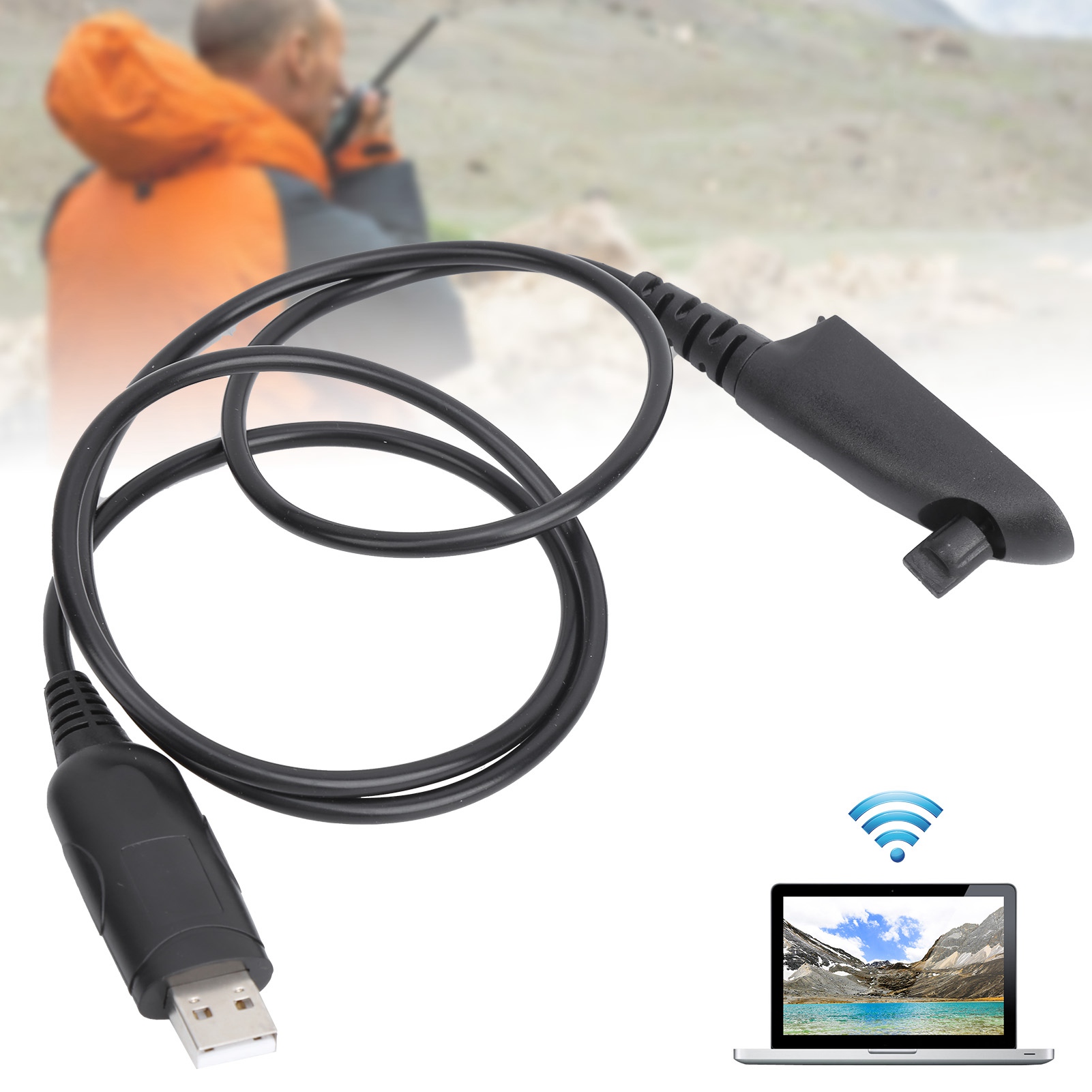 USB Programming Cable 2 Way Radio Wire With Software For Motorola HT750 HT1250. 