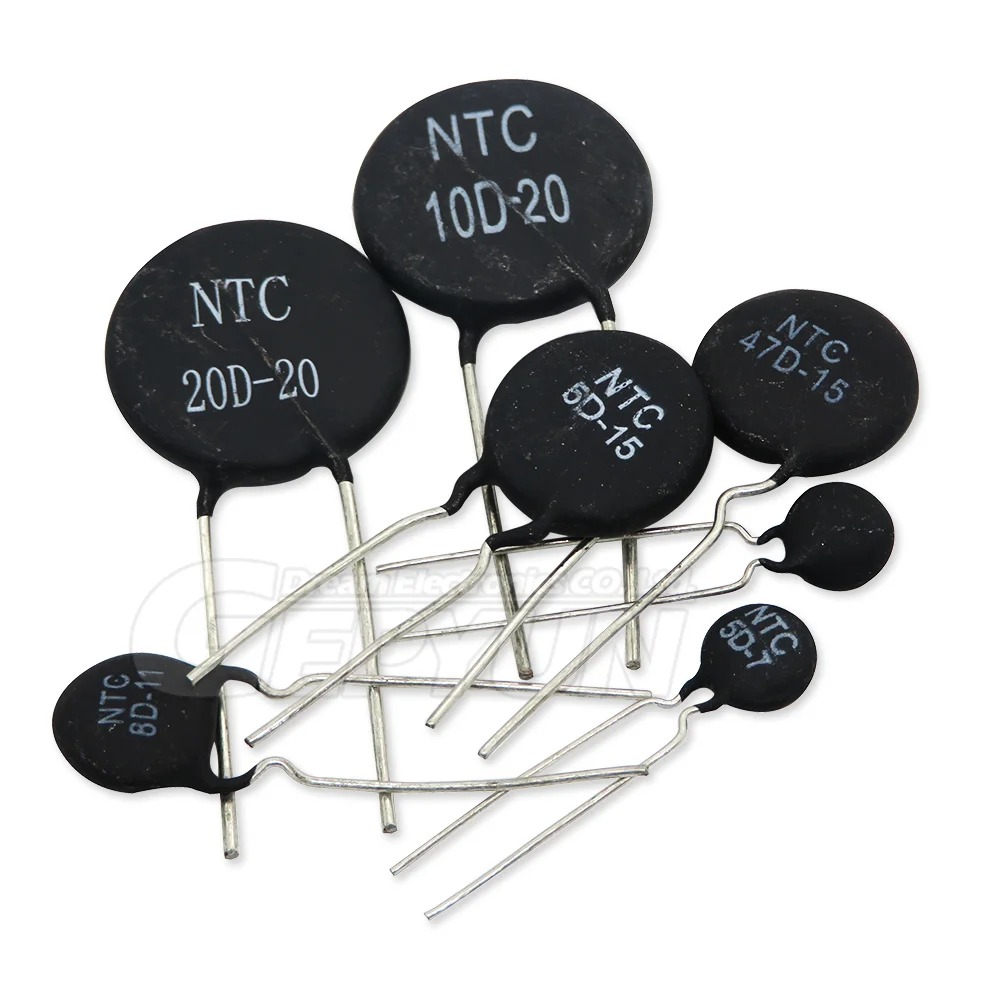 10pcs NTC 5D 8D 10D-9 10D-11 10D-13 10D-15 10D-20 10D-25 47D-15 Thermistor 5D-7 5D-9 5D-11 5D-15 5D-20 8D-20 Thermal Resistor. 