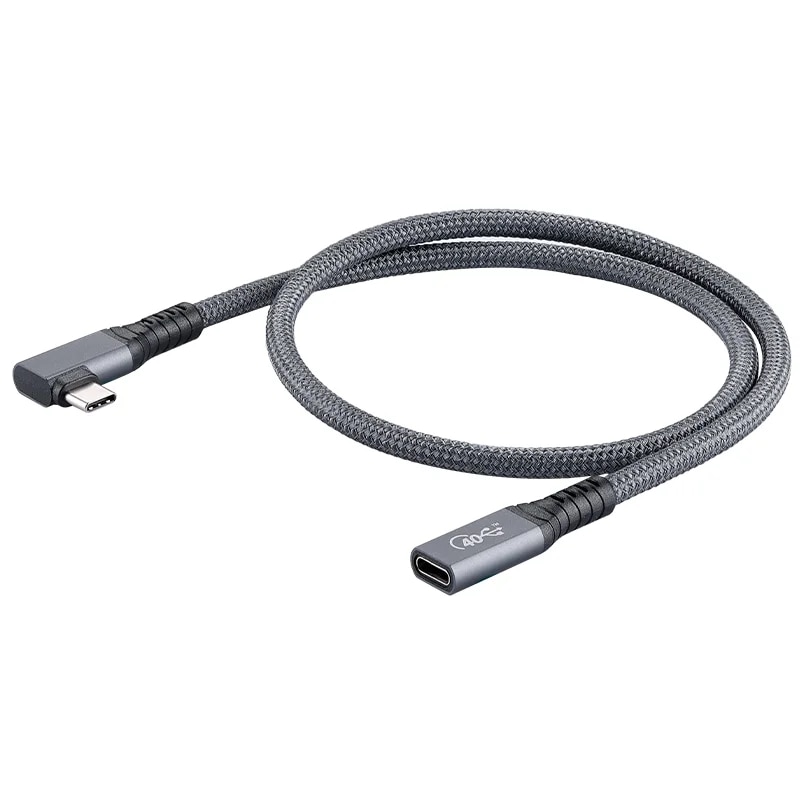 Thunderbolt 3 4 Extension Cable USB C 90 Degree 40Gbps 100W Right Angle Displayport Extender Elbow Wire Type C USB4 Extend Cord. 