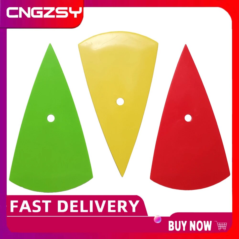 Green Red Yellow Contour Squeegee for Car Vinyl Film Window Tinting Go Corner Card Scraper Decal Sticker Foil Install Tool A13