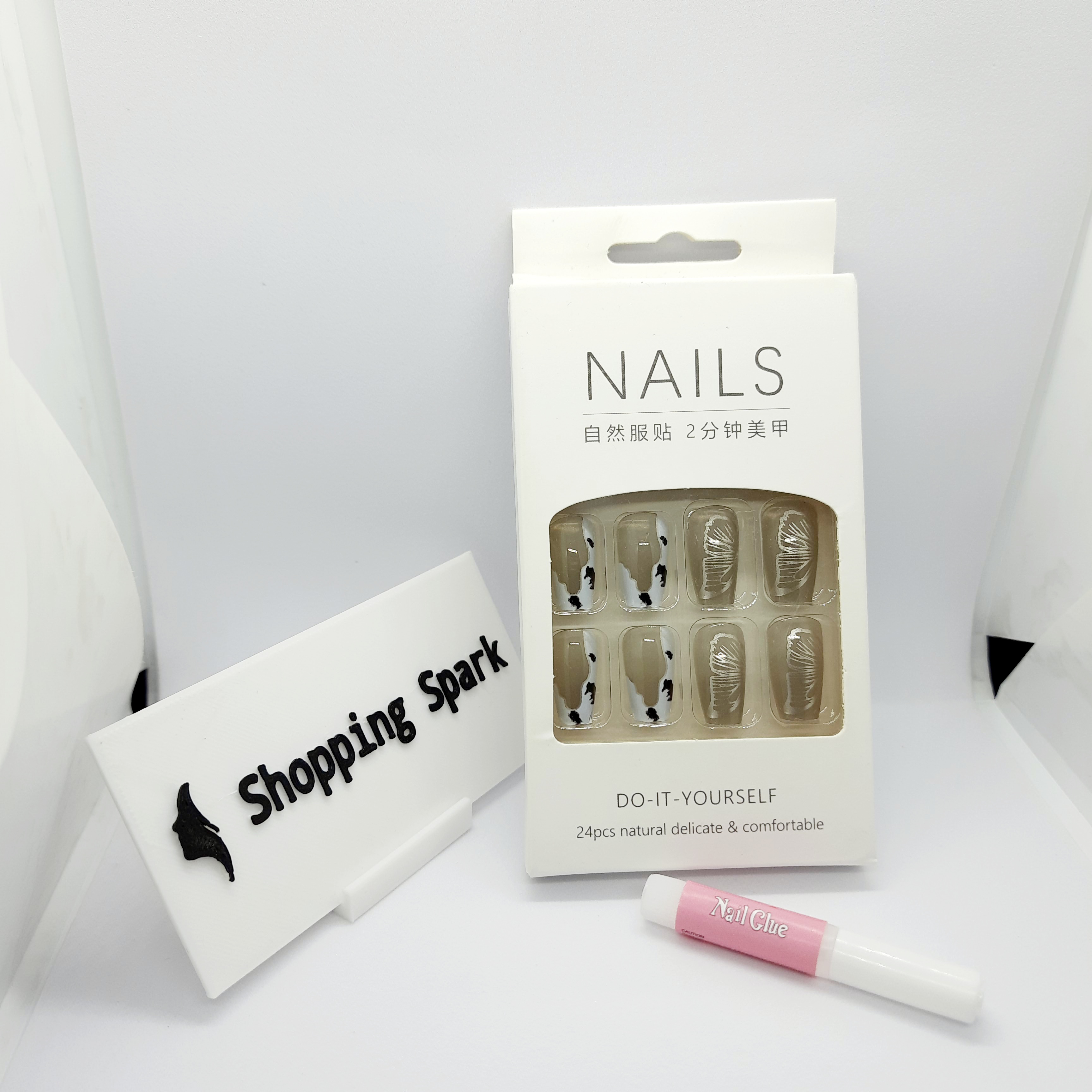 French Style Press On Fake Nails 24 PCS - R647