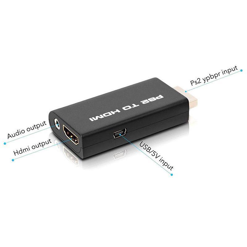 THGS HDV-G300 PS2 to HDMI 480i/480p/576i Audio Video Converter Adapter with 3.5mm Audio Output Supports All PS2 Display Modes. 
