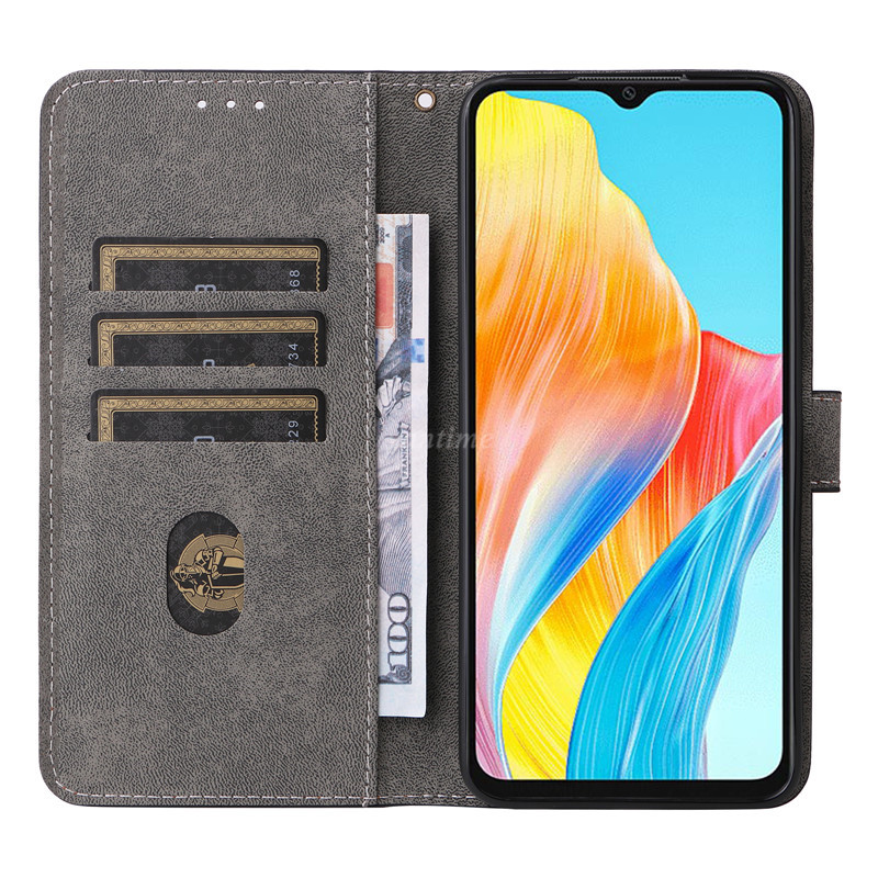 Vantime for OPPO A18 A38 A58 A78 4G 5G Multi-functional PU Leather Phone Case Wallet RFID Blocking Cover. 