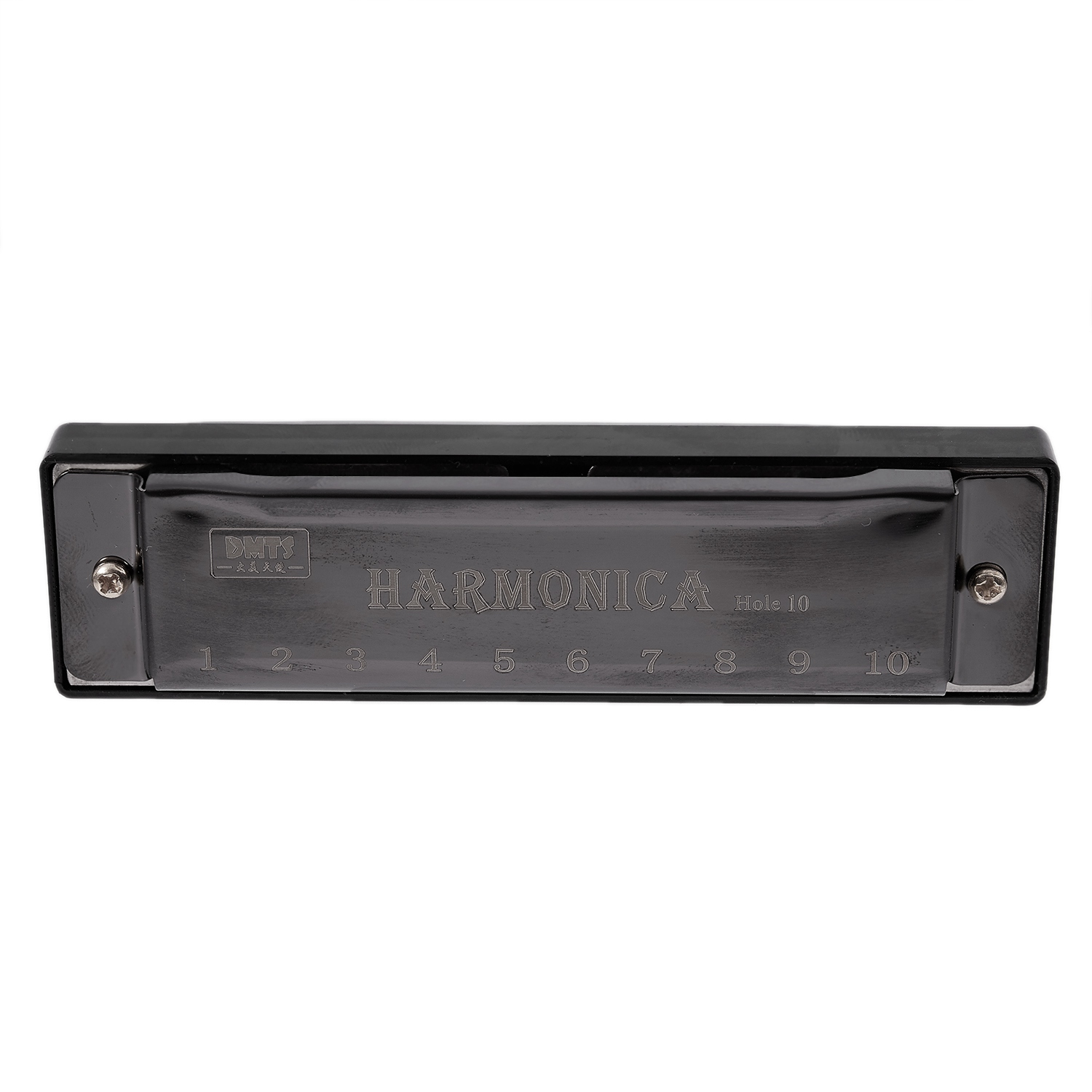 DMTS 10 Holes Key of C Blues Harmonica Musical Instrument Child Educational Toy with Case,Black. 