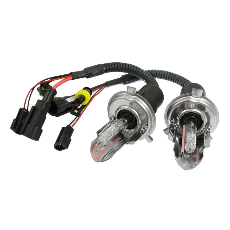 2 Pcs 35W DC 12V 12000K H4 HID Xenon Hi/Lo Beam Front Lights Bulbs Harness. 