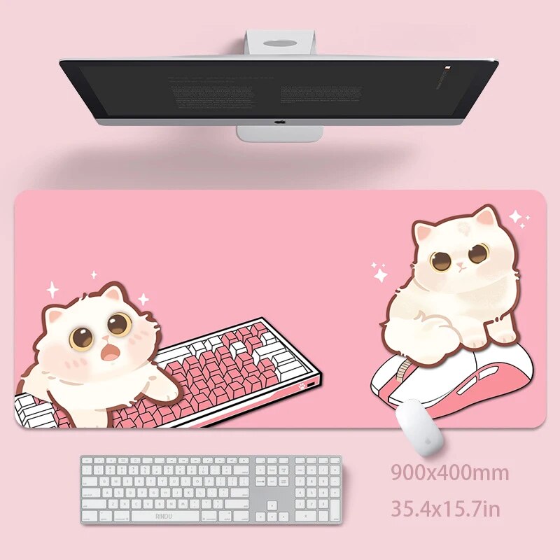 Cute Cat Large Mouse Pad 100x50cm Big Computer Pink Mousepads Gaming Mousepad Big Keyboard Mat Gamer Mouse Pads Desk Mats. 