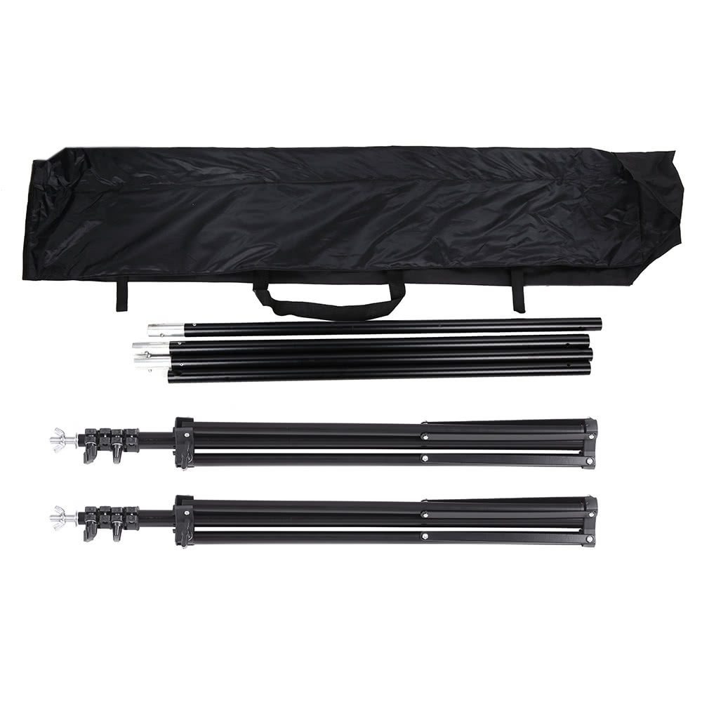Photo Studio Kit Set Backdrop Stand with Storage Bag Black White Nonwoven Backdrops and Mini Clips - all new. 