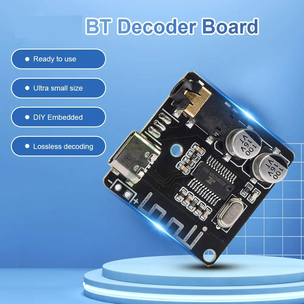 TYPE-C Audio Receiver Board VHM-314 for Bluetooth 5.0 MP3 Lossless Decoder Board Wireless Stereo Music Module 3.7-5V. 