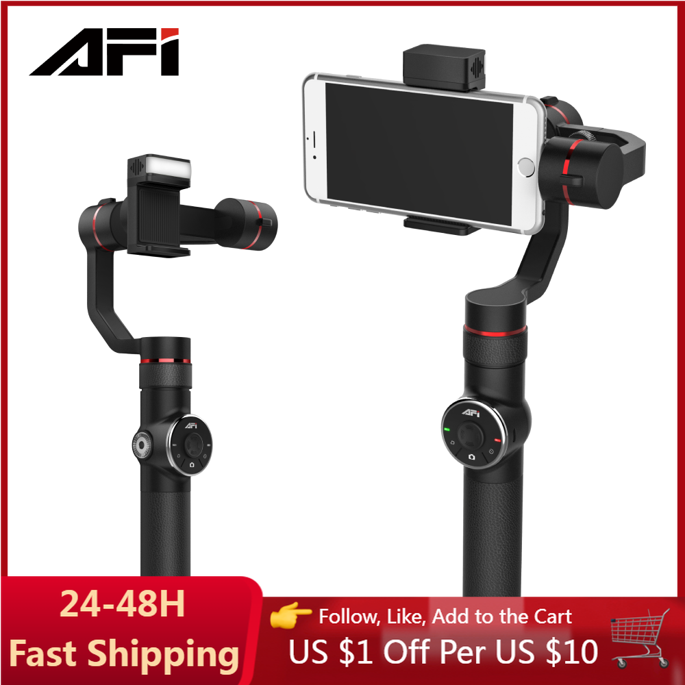 AFI Handheld Gimbal Smartphone Stabilizer 3-Axis Selfie Stick Gopro Action Camera, Cell Phone Tracking Gimbal For Tiktok or Volg