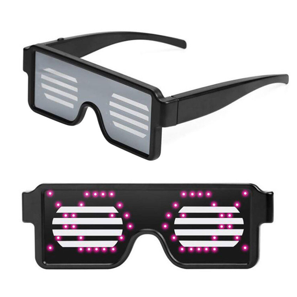(NEW)EB LED Glasses USB Rechargeable Light Up Glow Sunglasses With 8 Animation Modes For Halloween Christmas and Various Festival Parties