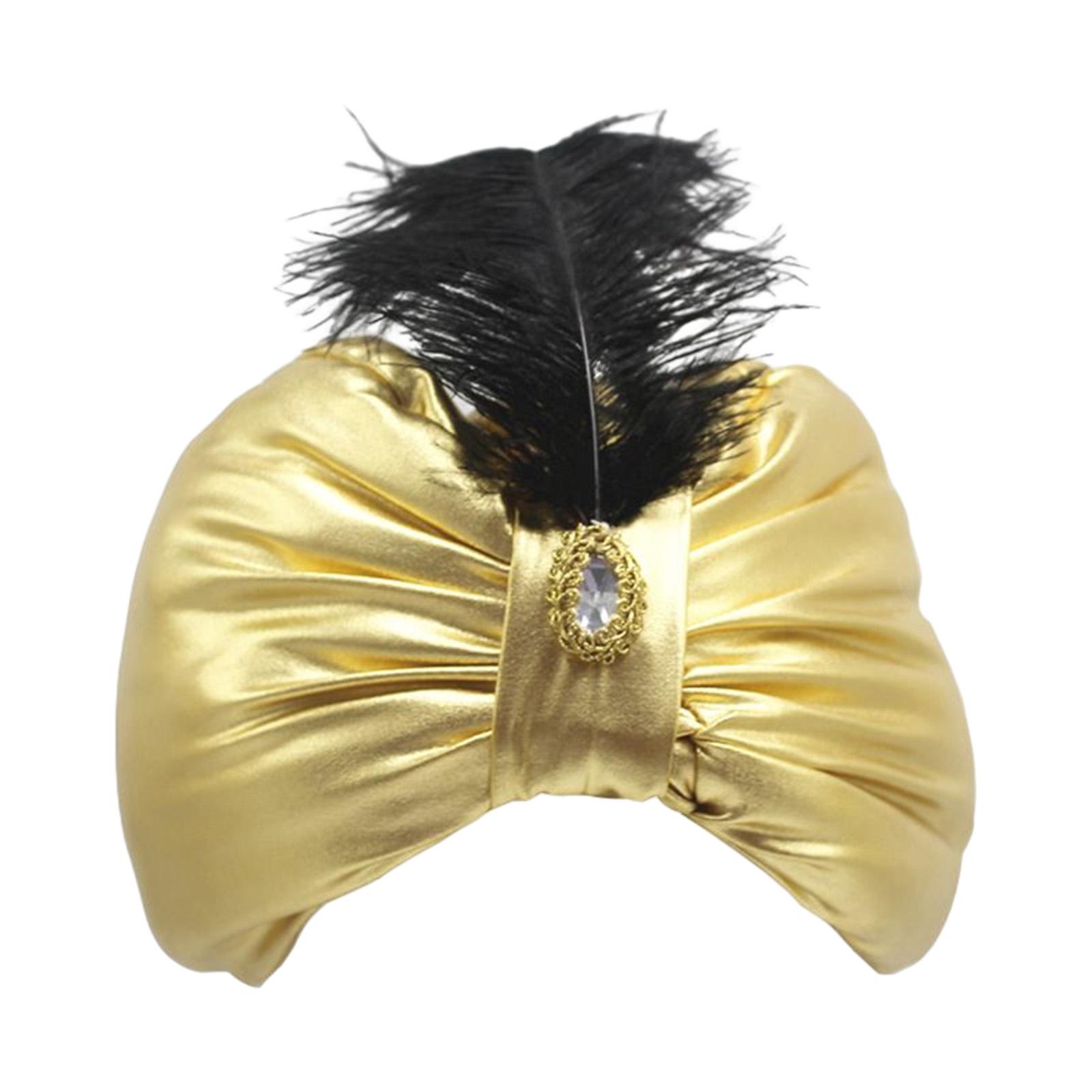 Arab India Pleated Turban Hair Cover Headwear Scarf Men Sultan Costume Twisted Pleated Fashion Funny Party Hats Soft Hijab Cap. 