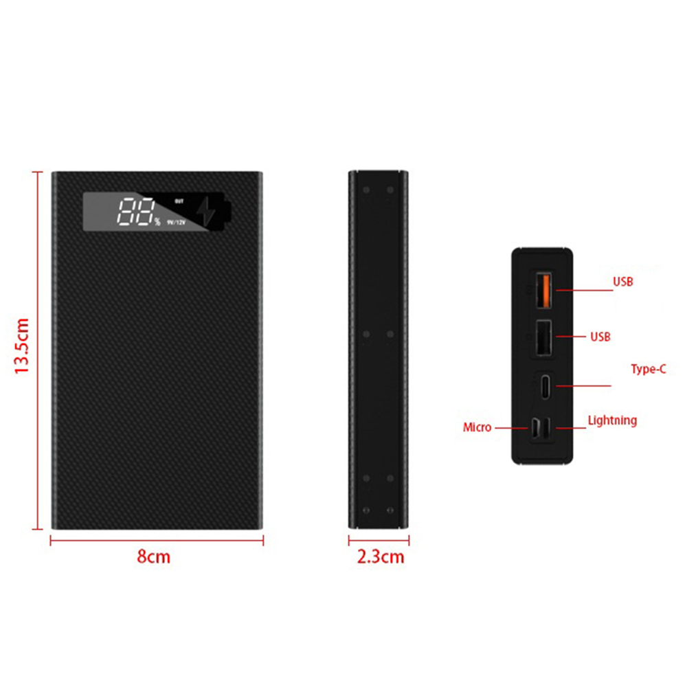 5 x 18650 Mobile Power Box Detachable 18650 Battery Holder Charging Box Charging 3.0 PD DIY Shell-3. 