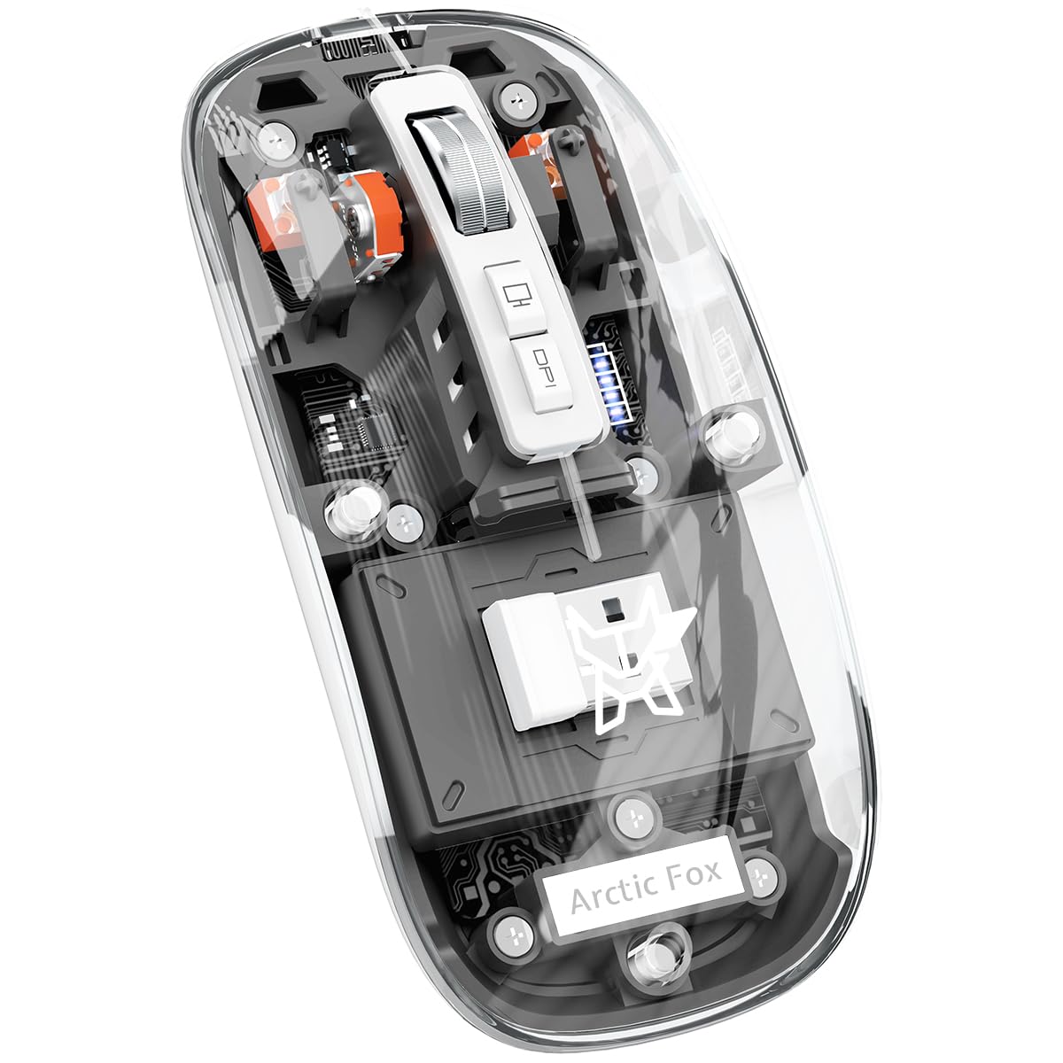 Transparent Mouse Wireless Bluetooth Rechargeble Battery With Beautiful Design, Comfortable Use, Smooth Movement