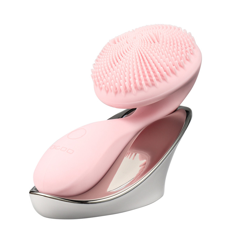 DIGOO SJ01 Silicone Ultrasonic Facial Cleansing Brush Face Body Cleanser 4 Function Modes with Rotating Magnetic Beads Skin Rejuvenation Deep Cleaning. 