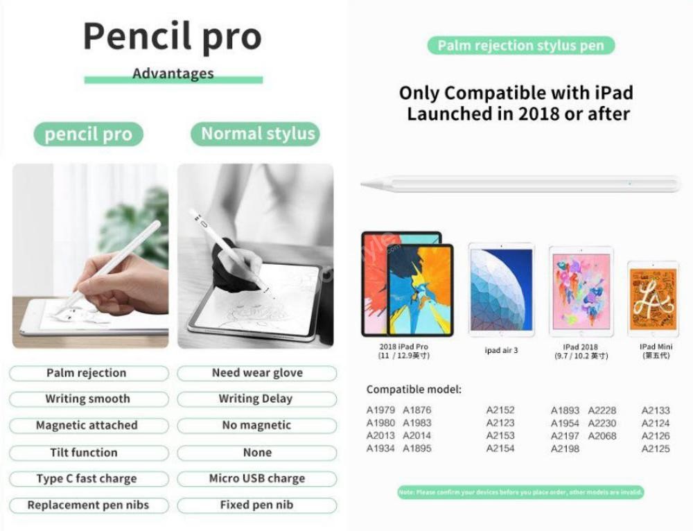 Wiwu Pencil Pro Ipad Palm Rejection Tilt Function Touch Stylus Pen 6