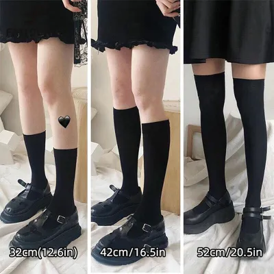 Black knee socks clearance outfit