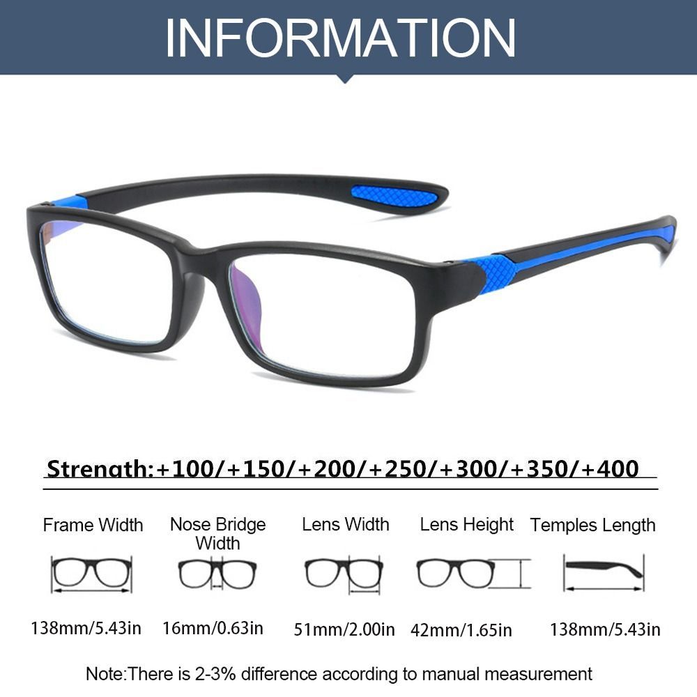 Office Simple Hyperopia Optical Eyewear Eye Protection Presbyopia Eyeglasses Reading Glasses Ultra Light Glasses Anti-Blue Light. 
