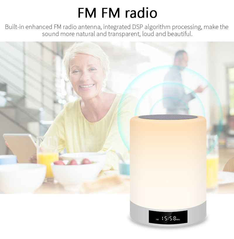 Night Lights Bluetooth Speaker Touch Sensor Bedside Lamp with Alarm Clock MP3 Music Player Touch Control LED Lamp Dimmable professional design. 