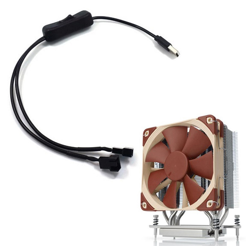 1 To 2 4 Pin USB Cable 12V To 5V Computer Case Fan Power Supply Fan Adapter Cable With On Off Switch Demoo
