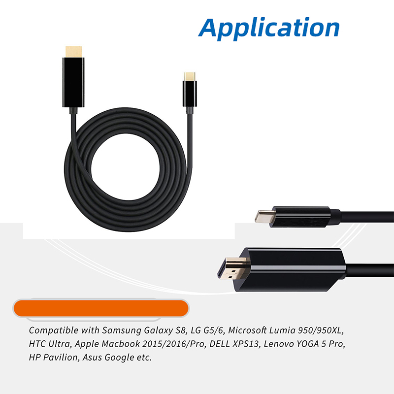 Wholesale Typec to hdmi 4K*2K UHD Type-c to HDMI Cable 3D USB C to HDMI Cable Audio Video Sync type c to hdmi 1.8m. 