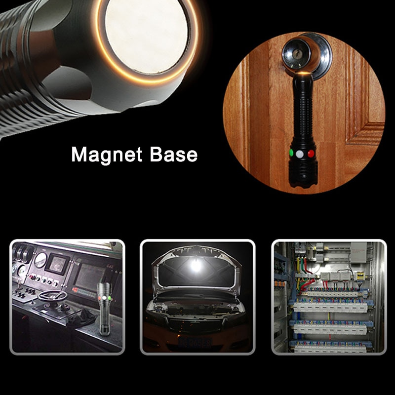 Railway Signal Flashlight Multifunctional Rechargeable Torch Light With Magnet Base Aluminum Hard 3 Color Light Torch. 